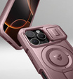 Pancéřové pouzdro pro iPhone 16 Pro, Dexnor CamProtect MagSafe, růžové (dva rámečky)
