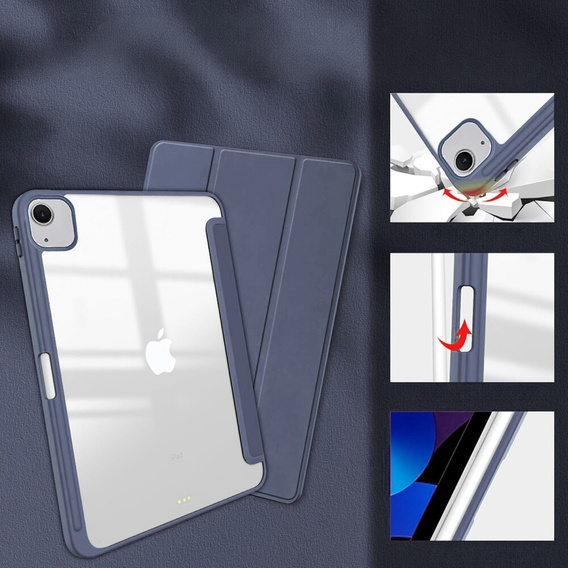 Pouzdro pro iPad Air 13" 2025/2024 (7/6 gen.), Smartcase Hybrid, se slotem na stylus, fialové