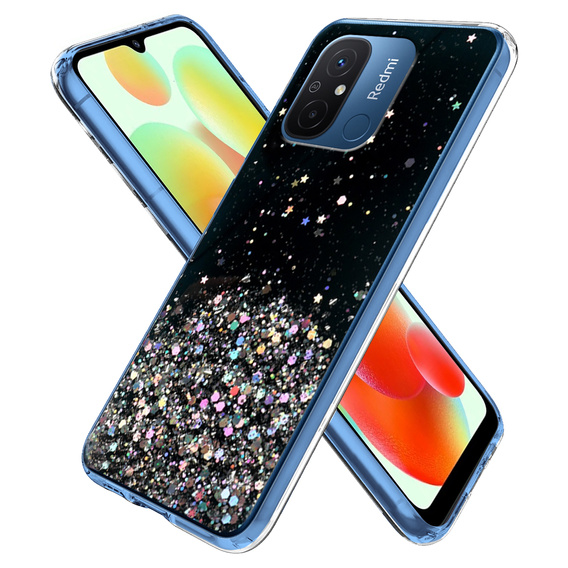 Pouzdro pro Xiaomi Redmi 12C, Glittery, černé