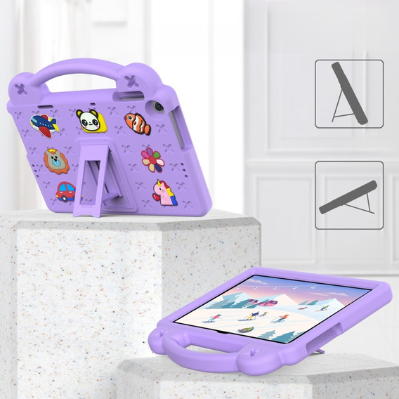 Dětské pouzdro pro Lenovo Tab M10 10.1 Gen 3 TB-328FU/TB-328XU, Cute Patterns, se stojánkem, fialové
