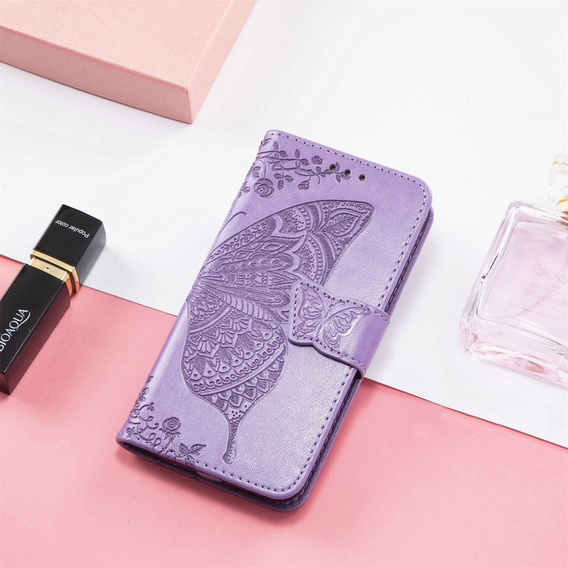 Klopové pouzdro pro Xiaomi Redmi Note 14 4G, Butterfly, fialové