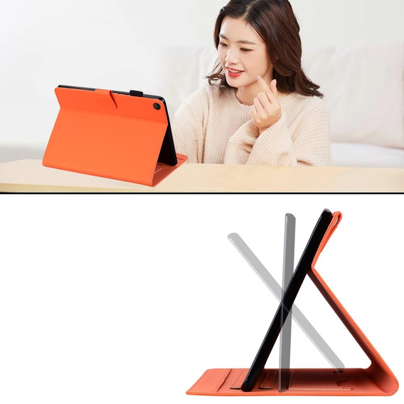 Pouzdro pro Lenovo Tab M10 Plus 10.6 Gen 3, s klopou, animal, oranžové