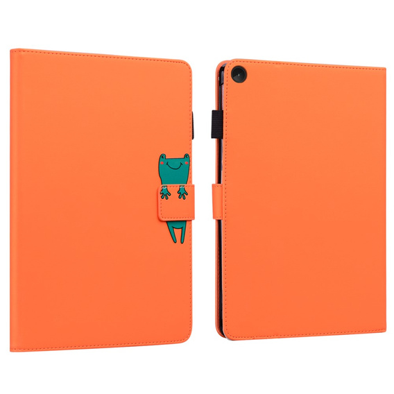 Pouzdro pro Lenovo Tab M10 Plus 10.6 Gen 3, s klopou, animal, oranžové