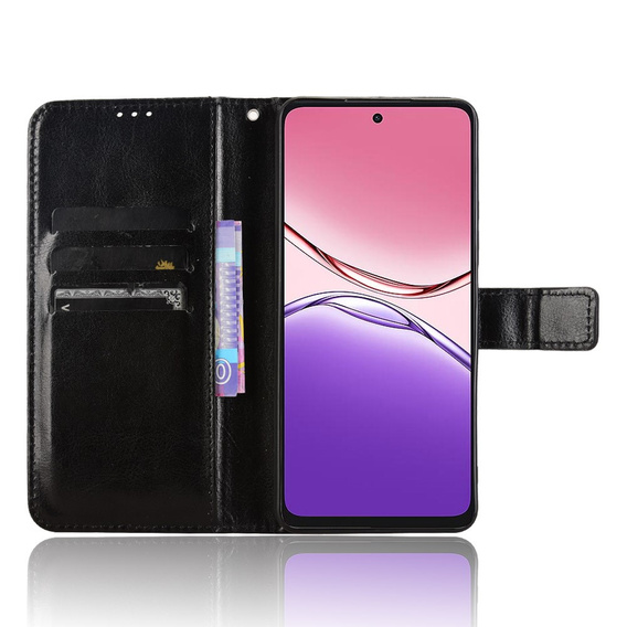 Klopové pouzdro pro Oppo A5 Pro 5G, Crazy Horse Wallet, černé