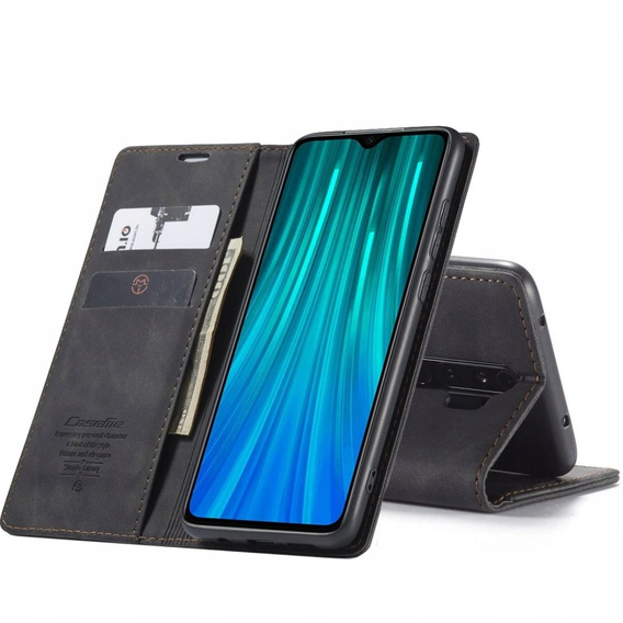 Pouzdro CASEME pro Xiaomi Redmi Note 8 Pro, Leather Wallet Case, černé