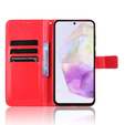 Klopové pouzdro pro Samsung Galaxy A36, Crazy Horse Wallet, červené