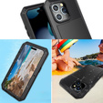 Pouzdro pro iPhone 15, pancéřované, s integrovaným sklem, černé