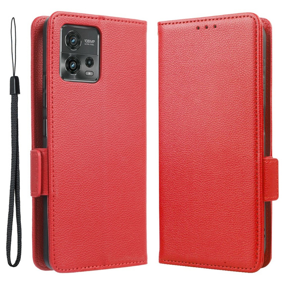 Klopové pouzdro pro Motorola Moto G72, Wallet Thin Magnet, červené