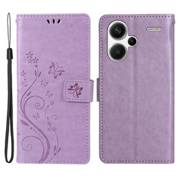 Klopové pouzdro pro Xiaomi Redmi Note 13 Pro+, Butterfly, fialové