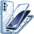 Pouzdro pro Samsung Galaxy A36 / Samsung Galaxy A56, Shockproof, se sklem, pro MagSafe, modré