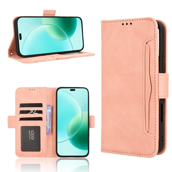 Klopové pouzdro pro Honor 400 Lite, Card Slot, růžové