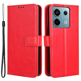 Klopové pouzdro pro Xiaomi Redmi Note 13 Pro 5G, Crazy Horse Wallet, červené