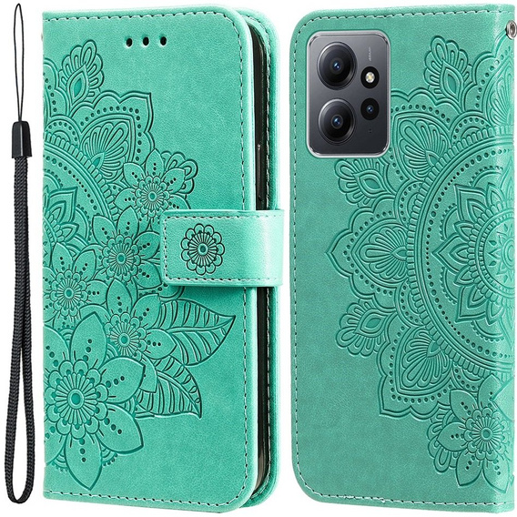 Klopové pouzdro pro Xiaomi Redmi Note 12 4G, Mandala Flower, zelené
