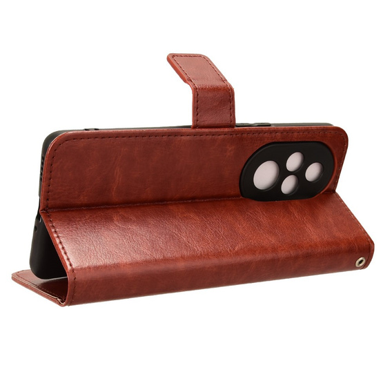Klopové pouzdro pro Honor 200 Pro 5G, Crazy Horse Wallet, hnědé