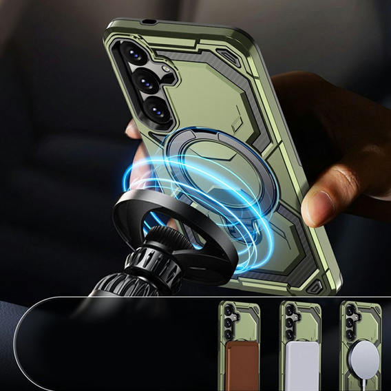 Magnetické pouzdro s podstavcem pro Samsung Galaxy A57 5G, zelené