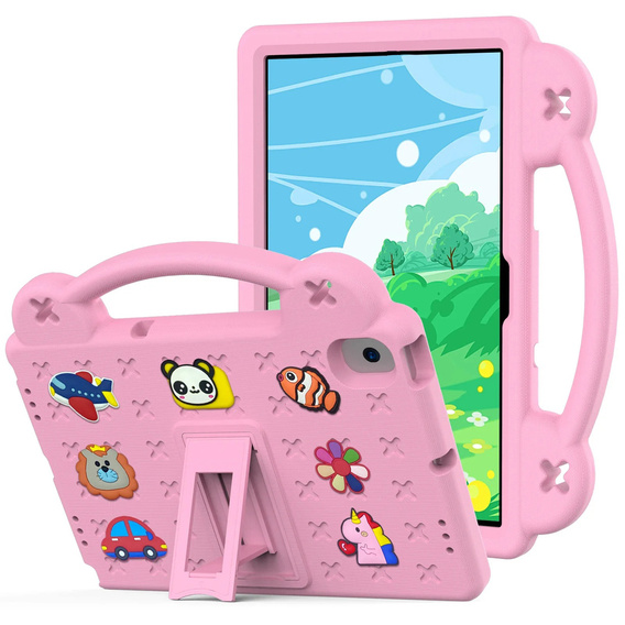 Dětské pouzdro pro Lenovo Tab M10 X505F X605F / Tab P10-X705F/L / Huawei T5 10.1, Cute Patterns, se stojánkem, růžové