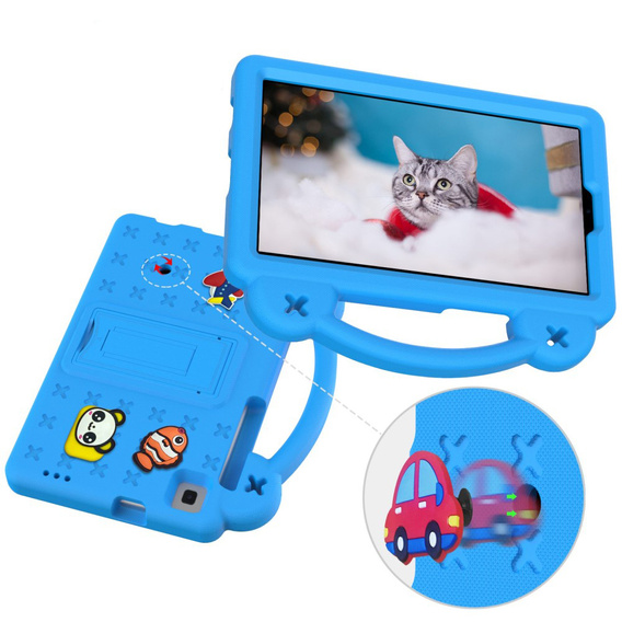 Dětské pouzdro pro Samsung Galaxy Tab A7 Lite 8.7 T220/T225, Cute Patterns, se stojánkem, modré
