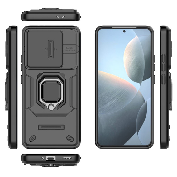 Pouzdro pro Xiaomi Poco F6 Pro, KickStand Camera Lens, černé