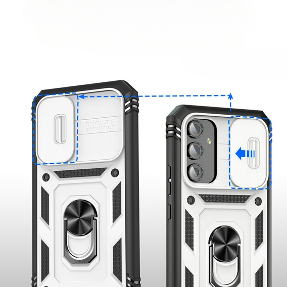 Pouzdro pro Samsung Galaxy A54 5G, CamShield Slide, bílé / černé
