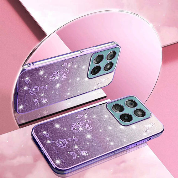 Pouzdro s glitry Glitter Flower pro Motorola Edge 70