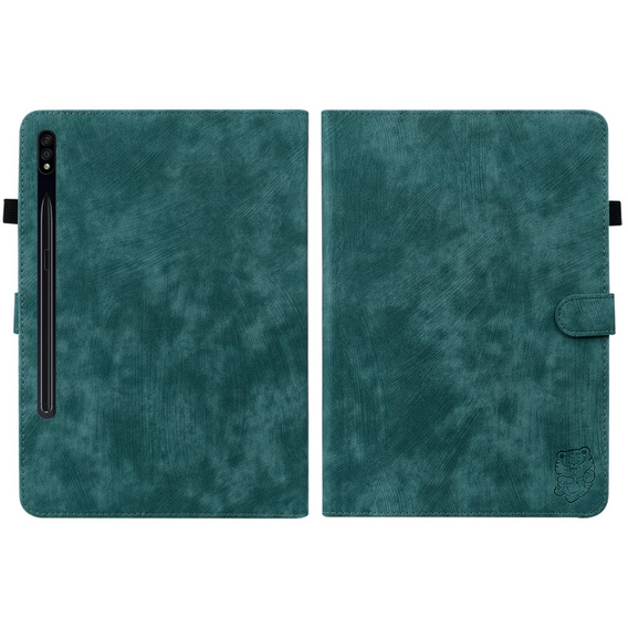 Pouzdro pro Samsung Galaxy Tab S9, Wallet Pen Slot, zelené