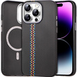 Pouzdro pro iPhone 14 Pro Max, Carbon Fiber MagSafe, černé