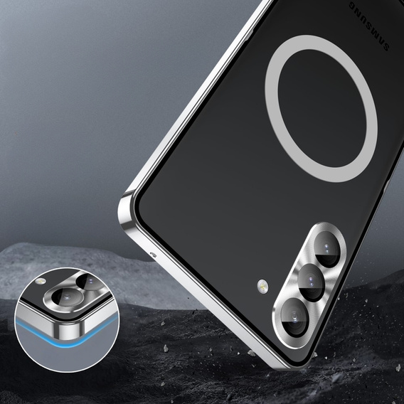 Ochranné pouzdro na fotoaparát pro Samsung Galaxy S23, CamShield MagSafe, průhledná / stříbrná