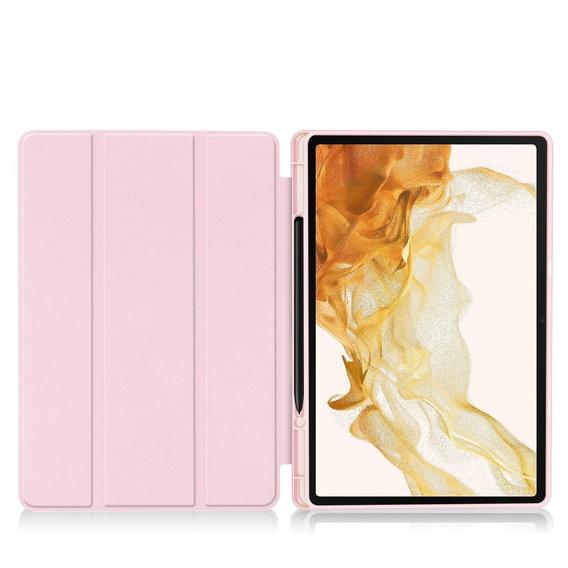 Pouzdro pro Samsung Galaxy Tab S10+ Plus, Smartcase s prostorem pro stylus, růžové