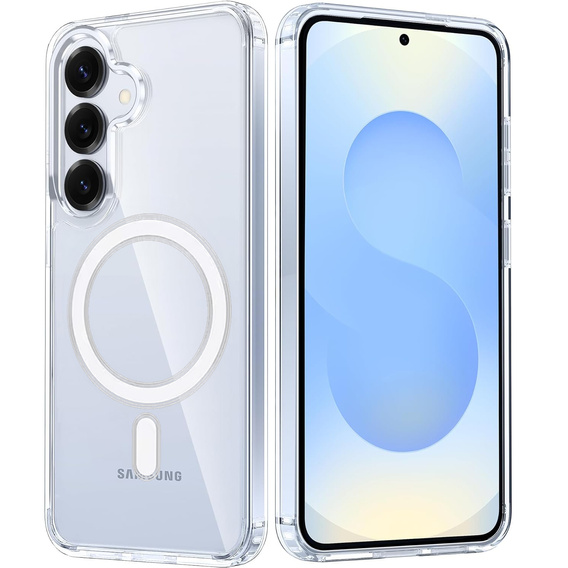 Pouzdro pro Samsung Galaxy S25+ Plus, Fusion Hybrid, pro MagSafe, průhledné + sklo na displej