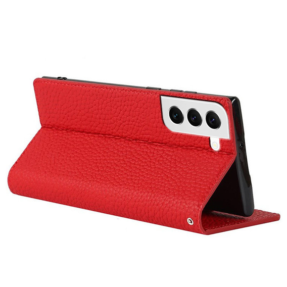 Kožené pouzdro pro Samsung Galaxy S22, ERBORD Grain Leather, červené