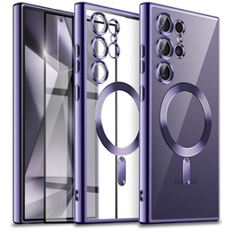 Pouzdro pro Samsung Galaxy S24 Ultra, Electro MagSafe, fialové + Celoplošné lepení keramického skla