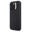 Pouzdro pro iPhone 16 Pro, pancéřované Nillkin, Carbon Fiber, pro Magsafe, zlaté