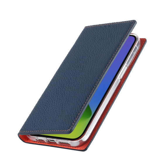 Klopové pouzdro pro iPhone 14 Pro, Litchi Skin Grain, námořnicky modré