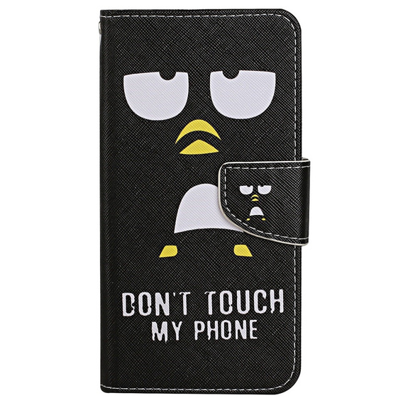 Klopové pouzdro pro Xiaomi Redmi 13C / Poco C65, Wallet, Don't Touch My Phone, černé