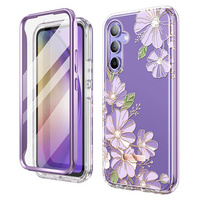 Pouzdro pro Samsung Galaxy A54 5G, Suritch Full Body Flowers, fialové