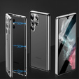 Pouzdro pro Samsung Galaxy S22 Ultra, Magnetic Dual Glass, stříbrné