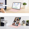 Pouzdro s klávesnicí pro Samsung Galaxy Tab S9 FE+ Plus, Rotary 360° Leather, růžové