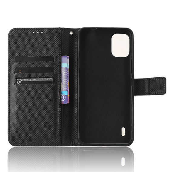 Klopové pouzdro pro Nokia C12 4G, Wallet Smart Magnet, černé