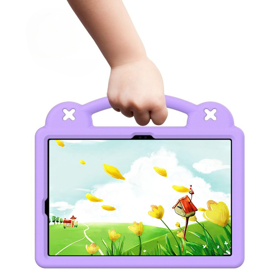 Dětské pouzdro pro Samsung Galaxy Tab S9 FE+ Plus, Cute Patterns, se stojánkem, fialové