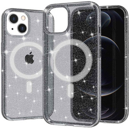 Pouzdro pro iPhone 14 Plus, Glittery, pro MagSafe, černé