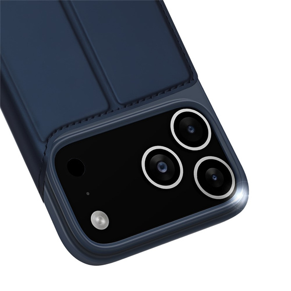 Pouzdro Dux Ducis pro iPhone 17 Pro Max, Skin Pro, s klopou, s přihrádkou na kartu, tmavě modré