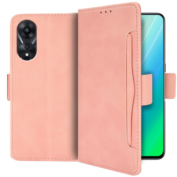 Klopové pouzdro pro Oppo A98 5G, Card Slot, růžové