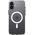 Pouzdro MagSafe Spigen pro iPhone 16 Plus, Ultra Hybrid, transparentní / bílé + 9H tvrzené sklo