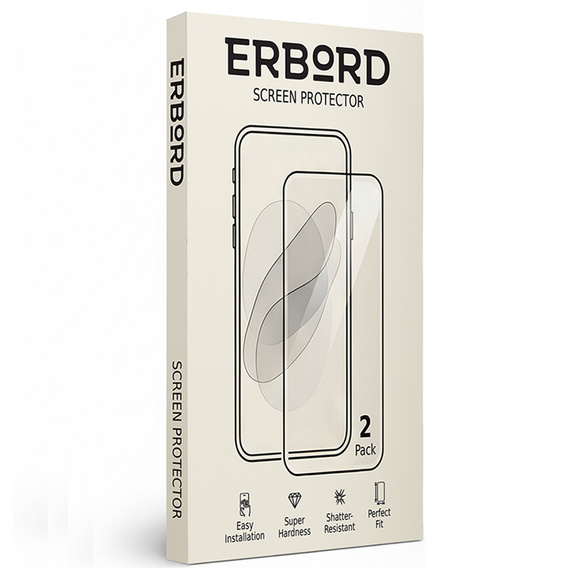 2x tvrzené sklo ERBORD 9H Hard Glass na displeji pro iPhone 14 Pro