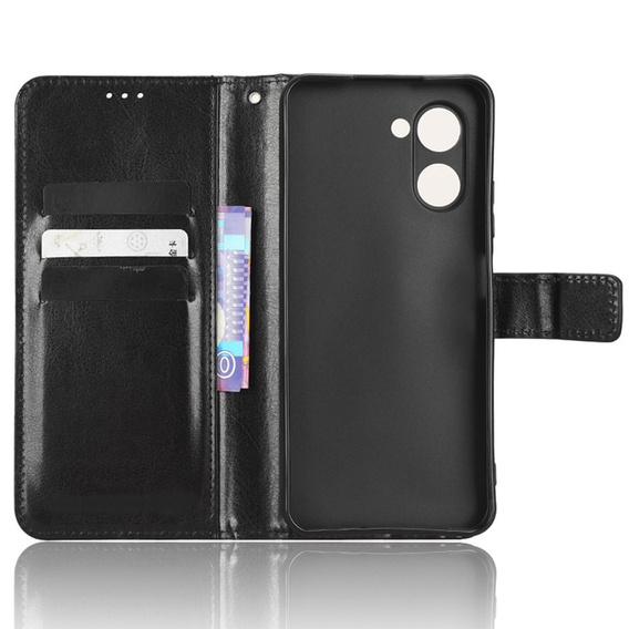 Klopové pouzdro pro Realme C33, Crazy Horse Wallet, černé