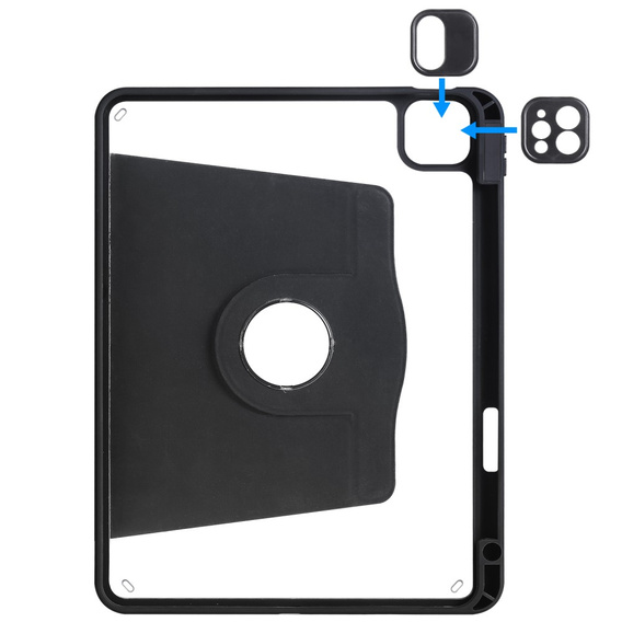 Pouzdro pro iPad Pro 11" 2022/2021/2020 (4/3/2 gen.), s prostorem pro stylus, otočné o 360°, černé
