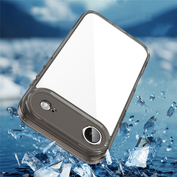 Silikonové pouzdro pro iPhone Air, s pevnou zadní stranou, kouřově černé