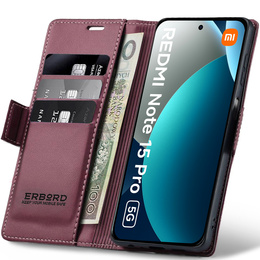 Pouzdro s klopou ERBORD Glossy Litchi pro Xiaomi Redmi Note 15 Pro 5G