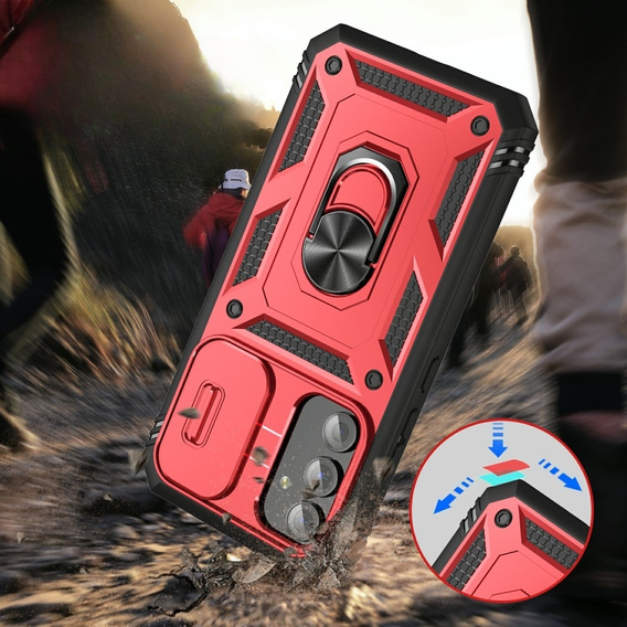 Pouzdro pro Samsung Galaxy A54 5G, CamShield Slide, červené / černé