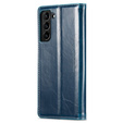 CASEME flipové pouzdro pro Samsung Galaxy S21 FE, Waxy Textured, modré